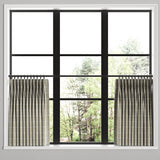 Pinch Pleat Cafe Curtains in 100% Linen - Hazelnut