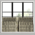 Pinch Pleat Cafe Curtains in Country Toile - Onyx