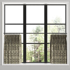 Pinch Pleat Cafe Curtains in Country Toile - Onyx