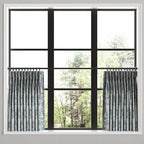 Pinch Pleat Cafe Curtains in Country Toile - Sapphire
