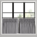 Pinch Pleat Cafe Curtains in Gingham - Black