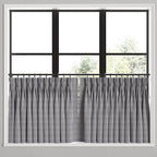 Pinch Pleat Cafe Curtains in Gingham - Black