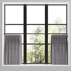 Pinch Pleat Cafe Curtains in Gingham - Black