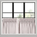 Pinch Pleat Cafe Curtains in Gingham - Light Pink