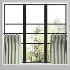 Pinch Pleat Cafe Curtains in Gingham - Sage