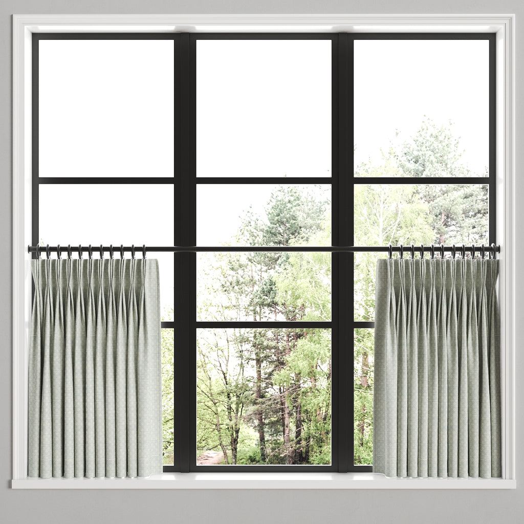 Pinch Pleat Cafe Curtains in Ditsy - Fresh Blue