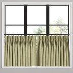 Pinch Pleat Cafe Curtains in Ditsy - Seaweed