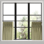 Pinch Pleat Cafe Curtains in Ditsy - Seaweed