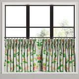 Pinch Pleat Cafe Curtains in Grandma's Floral - Coral