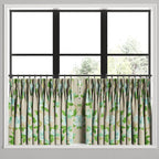 Pinch Pleat Cafe Curtains in Grandma's Floral - Pink