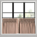 Pinch Pleat Cafe Curtains in Little White Line - Red
