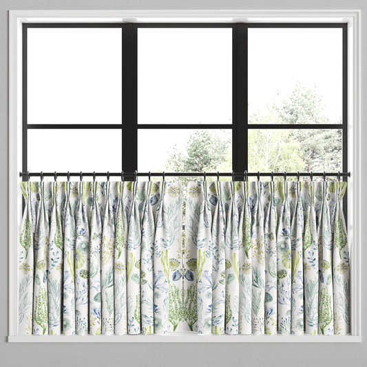 Pinch Pleat Cafe Curtains in Montauk - Green