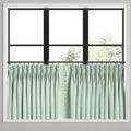 Pinch Pleat Cafe Curtains in Positive Print - Emerald