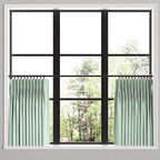Pinch Pleat Cafe Curtains in Positive Print - Emerald