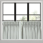 Pinch Pleat Cafe Curtains in Positive Print - Rain