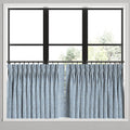 Pinch Pleat Cafe Curtains in Positive Print - Azure