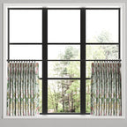 Pinch Pleat Cafe Curtains in Botanical - Seamist