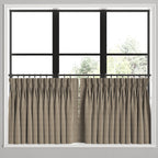 Pinch Pleat Cafe Curtains in Gingham - Chestnut