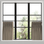 Pinch Pleat Cafe Curtains in Gingham - Chestnut