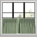 Pinch Pleat Cafe Curtains in Gingham - Fir