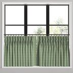 Pinch Pleat Cafe Curtains in Gingham - Fir