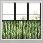 Pinch Pleat Cafe Curtains in Enchanted Forest - Emerald