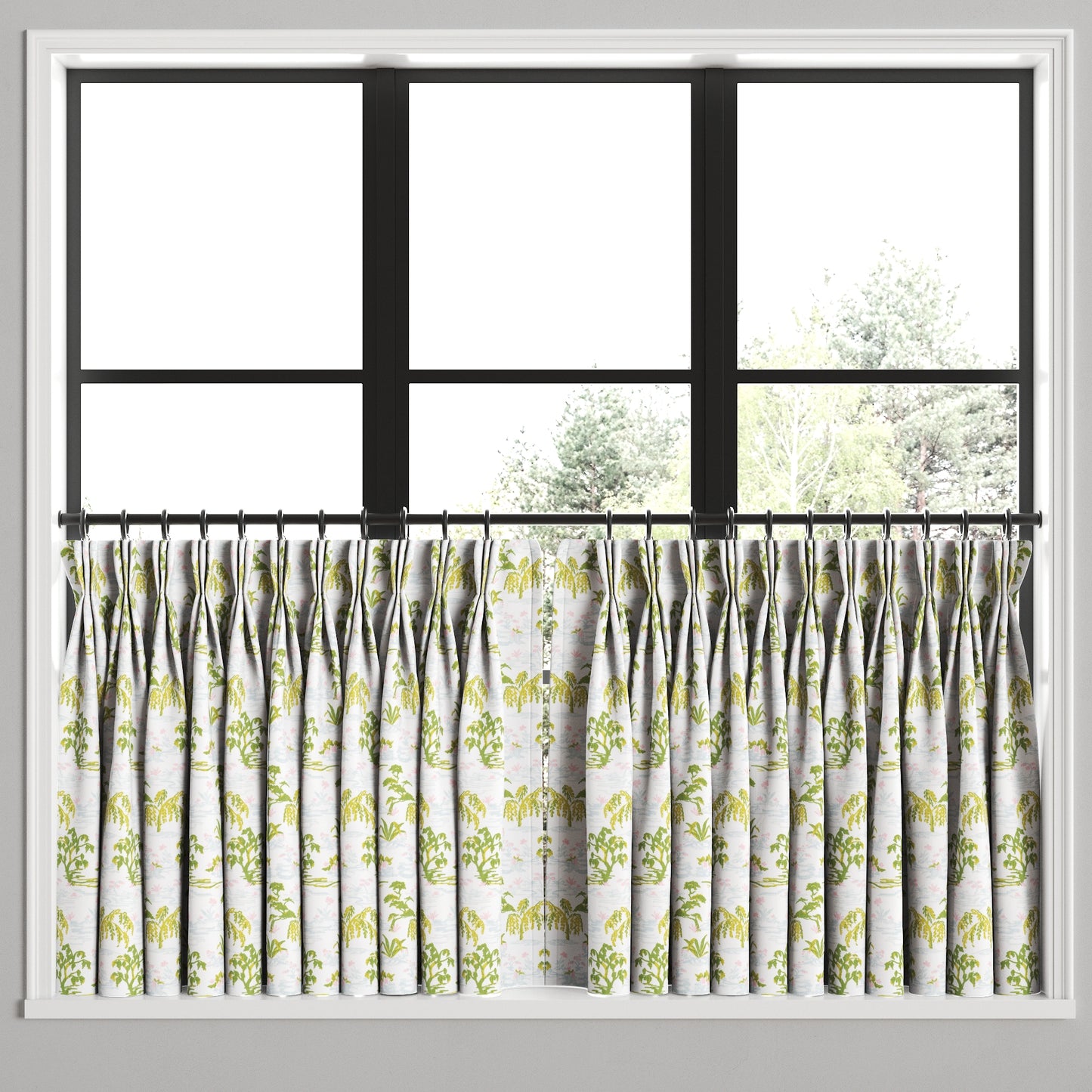 Pinch Pleat Cafe Curtains in Meadow - Willow
