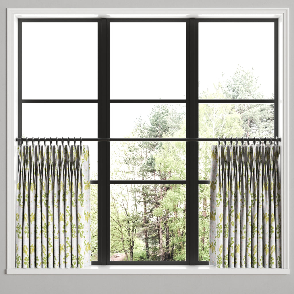 Pinch Pleat Cafe Curtains in Meadow - Willow
