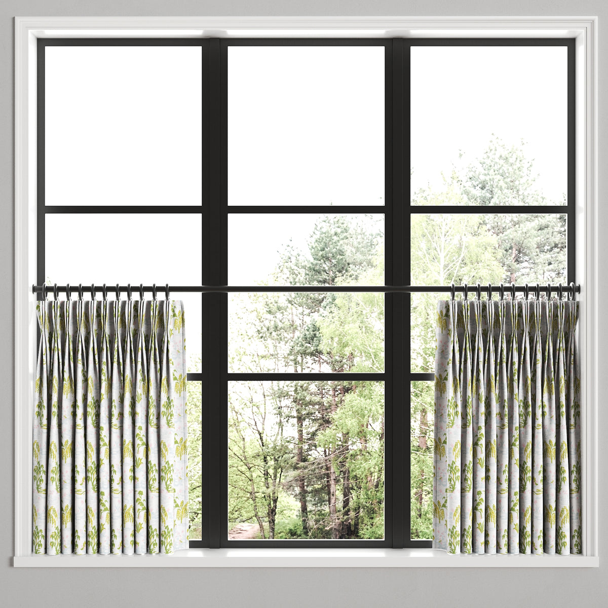 Pinch Pleat Cafe Curtains in Meadow - Willow