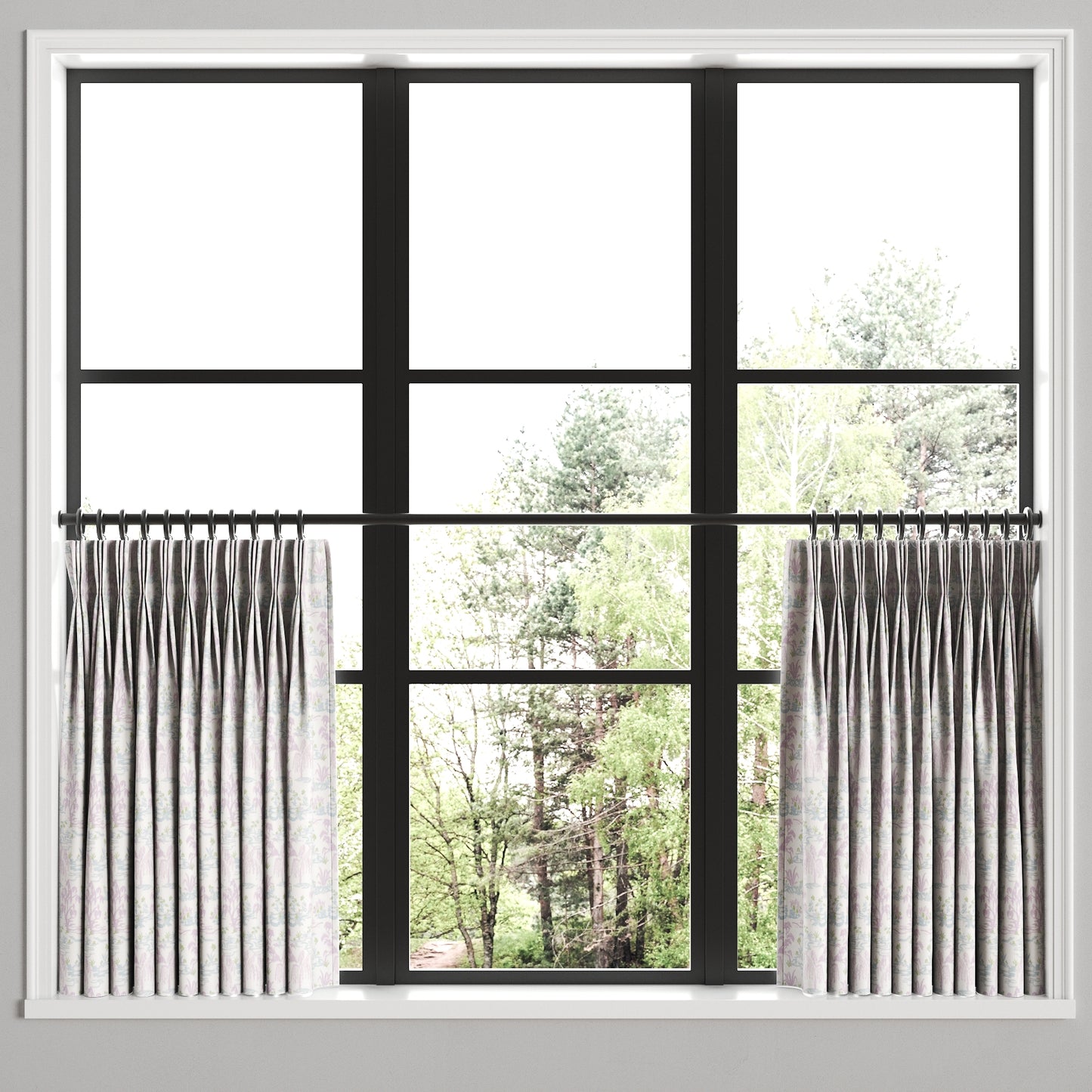 Pinch Pleat Cafe Curtains in Meadow - Lavender