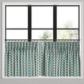 Pinch Pleat Cafe Curtains in Mini Florals - Mountain Teal