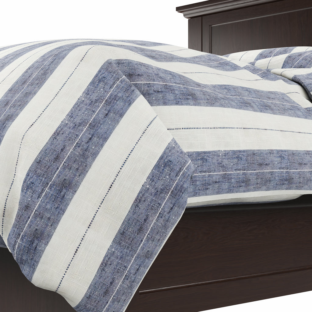 Duvet Cover in French Laundry Stripe - Navy