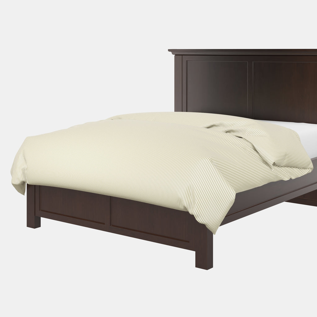 Duvet Cover in Little White Line - Sage