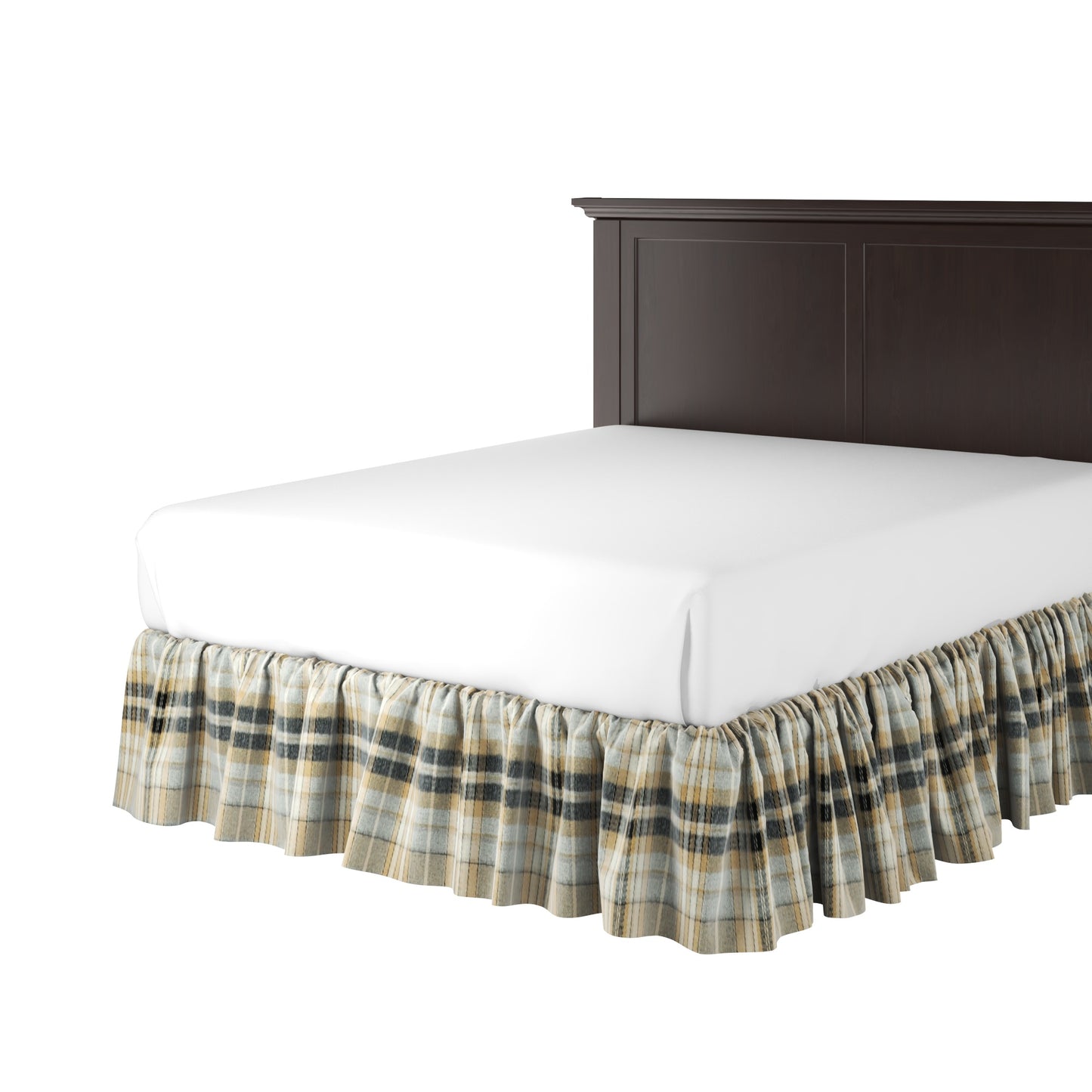 Ruffle Bedskirt in Tartan - Thunder