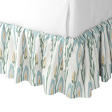 Ruffle Bedskirt in Cottage Flowers - Cool Blue