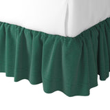 Ruffle Bedskirt in Slubby Linen - Spruce