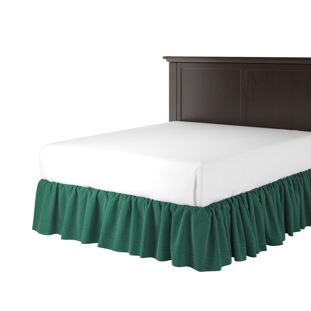 Ruffle Bedskirt in Slubby Linen - Spruce