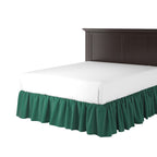 Ruffle Bedskirt in Slubby Linen - Spruce