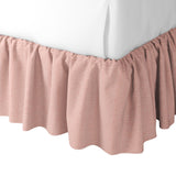 Ruffle Bedskirt in Slubby Linen - Think Pink