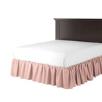 Ruffle Bedskirt in Slubby Linen - Think Pink
