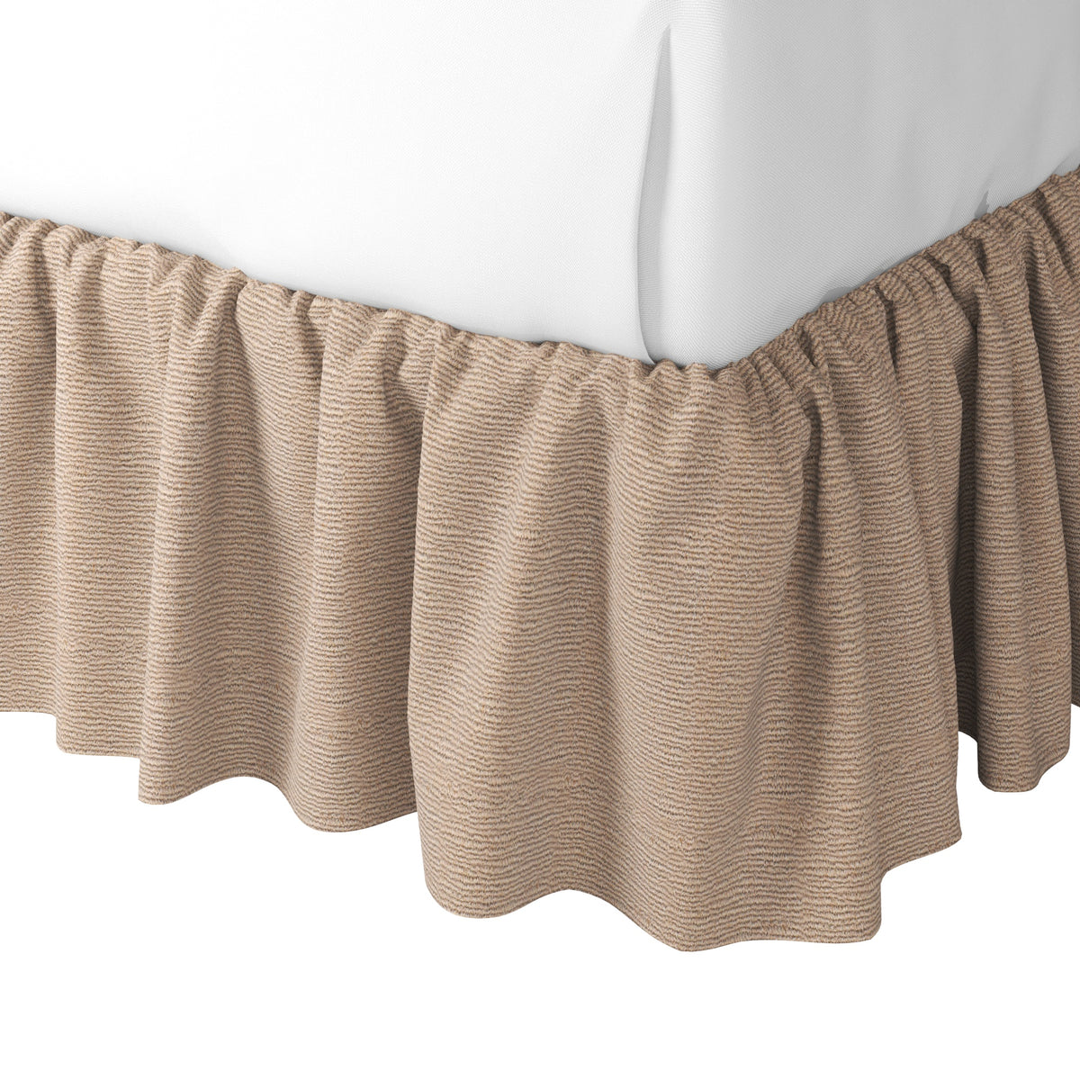 Ruffle Bedskirt in Slubby Linen - Caramel