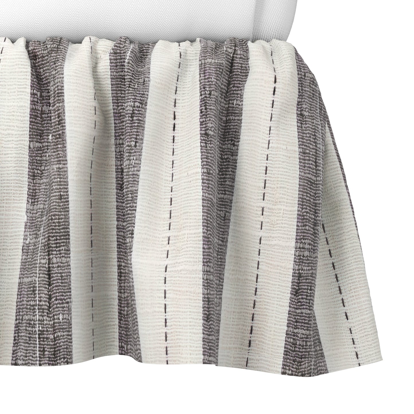 Ruffle Bedskirt in French Laundry Stripe - Midnights
