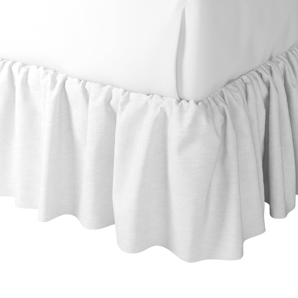 Ruffle Bedskirt in Classic Linen - Blush