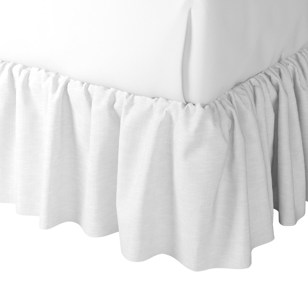 Ruffle Bedskirt in Trellis Island - Black