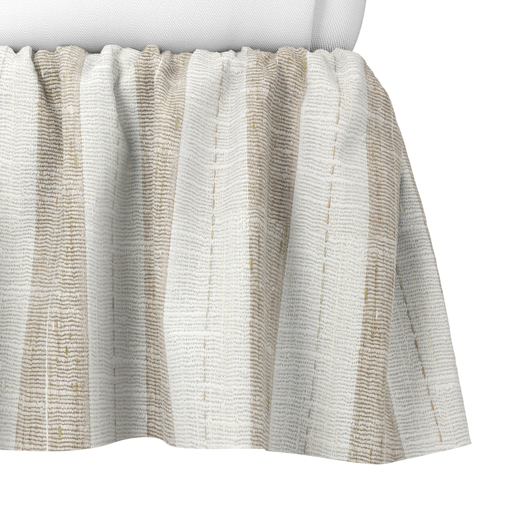 Ruffle Bedskirt in French Laundry Stripe - Champagne