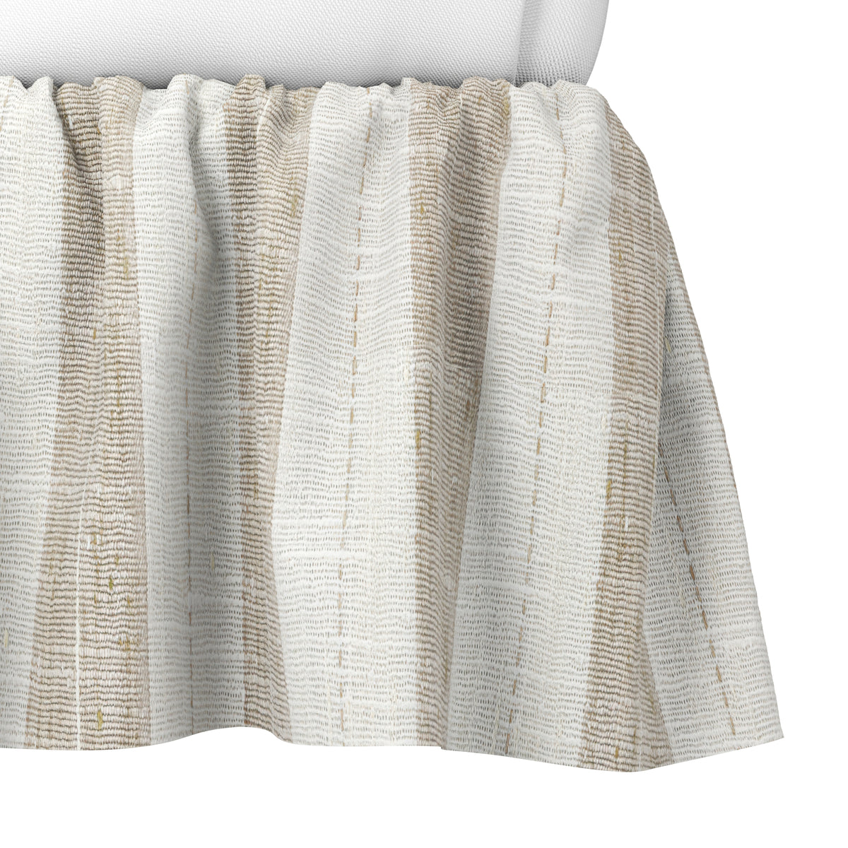 Ruffle Bedskirt in French Laundry Stripe - Champagne