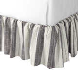 Ruffle Bedskirt in French Laundry Stripe - Midnights