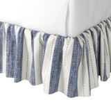 Ruffle Bedskirt in French Laundry Stripe - Navy