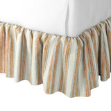 Ruffle Bedskirt in French Laundry Stripe - Apricot