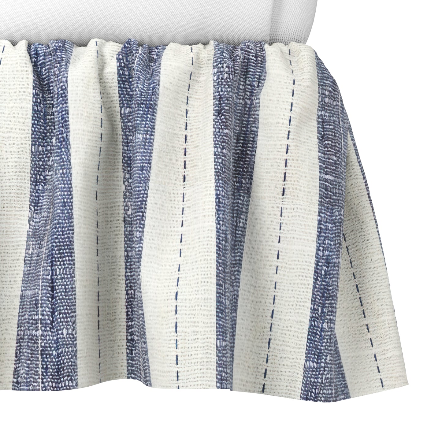 Ruffle Bedskirt in French Laundry Stripe - Navy